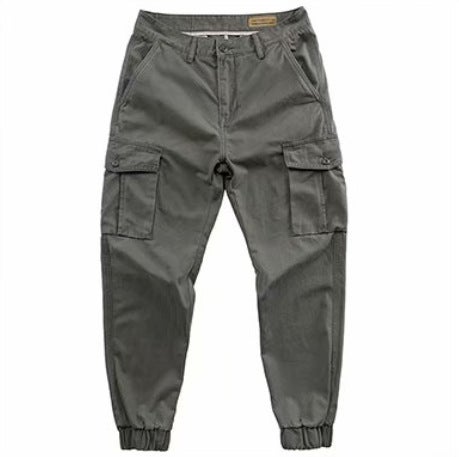 New Outdoor Wear-resistant Special Forces Training Pants Retro Cotton Antique Wash Black Loose Sports Cropped Pants Grey - Image 1
