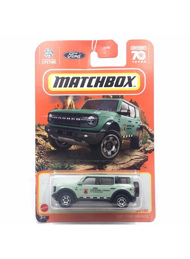 MATCHBOX Matchbox 2021 Ford Bronco 25/100 (Mint Green) 1:64 Scale Die-Cast Metal Collectible Truck for Kids - Image 5