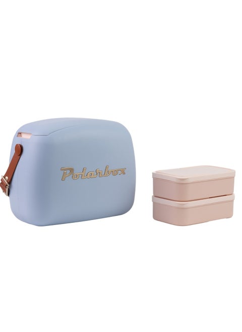 Polarbox 6 Liters Urban Cooler Bag with 2 Containers Bruma Gold | Lunch Box | thermal cooler box | Ice Box