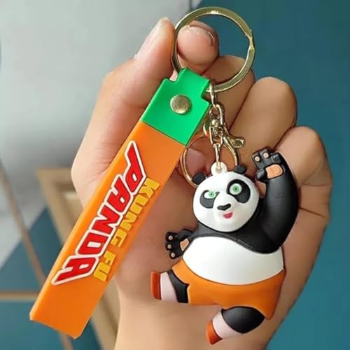 FowWelt Cartoon Keychain for Girls and Boys, Cute Keychains Accessories Keyring Key Wristlet Car Charms Backpack Key Chain (Kung F Panda) - Image 1