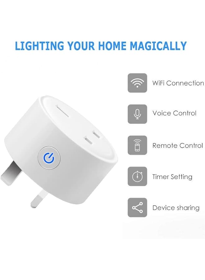 PROMASS promass Tuya Wifi Smart Plug 20A Wireless Socket Mini Wifi Outlet Timing Schedule Function Smart Life App Remote Control Works with Amazon Alexa Google Home Siri Samsung Smart Things (1 Pcs)  - Image 2