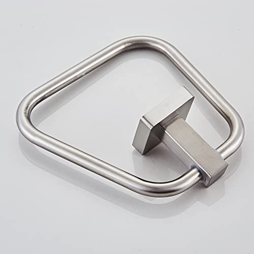bluebyrne Brushed Nickel Towel Ring for Bathroom, Kitchen Bath Towel Holder Hangers Wall Mount Heavy Duty Stainless Steel - Image 4