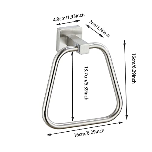 bluebyrne Brushed Nickel Towel Ring for Bathroom, Kitchen Bath Towel Holder Hangers Wall Mount Heavy Duty Stainless Steel - Image 5