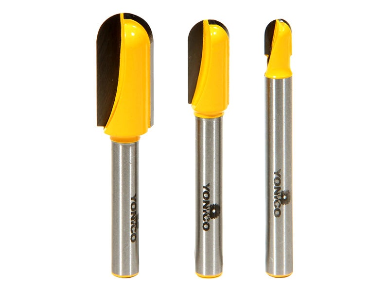 YONICO Round Nose Core Box Router Bit Set 3 Bit 1/4-Inch Shank 14360q - Image 4