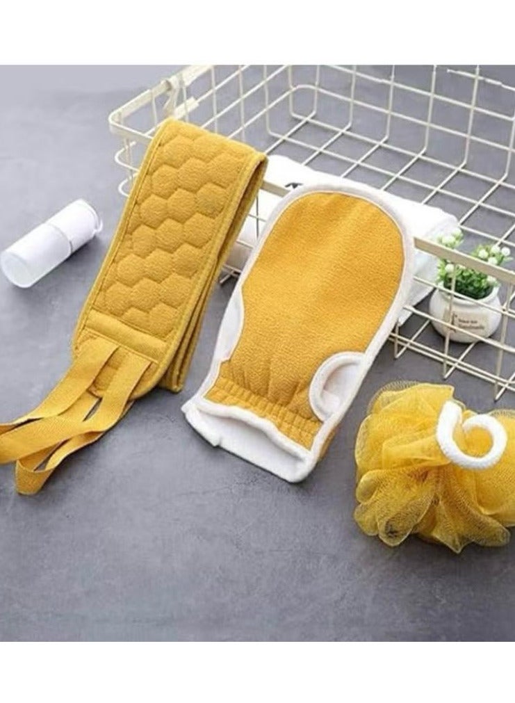 Body Scrubber Tools Bath Sponge Loofah Back Scrubber Exfoliating Gloves 3pcs Random Color  - Image 3