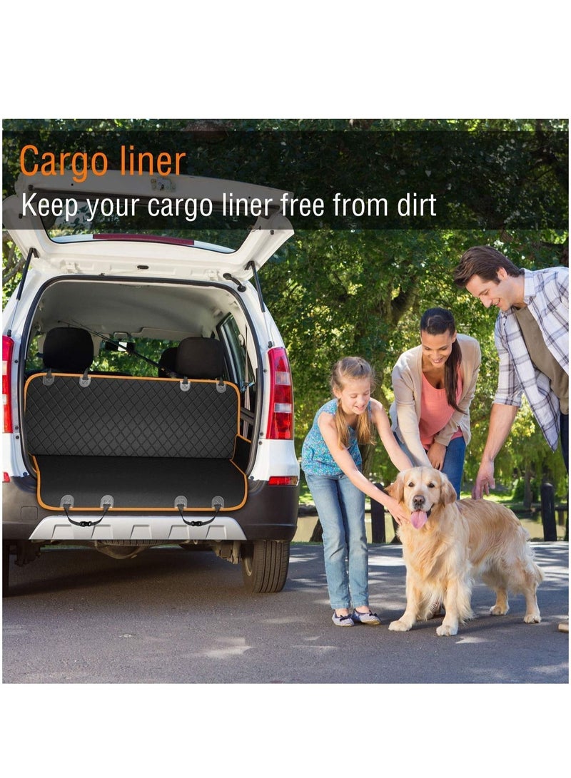 Dog Back-Seat Cover Protector Waterproof Scratchproof Nonslip Hammock for Dogs Backseat Protection Against Dirt and Pet Fur Durable Pets Seat Covers for All Cars Trucks SUVs (BlackOrange) - Image 4
