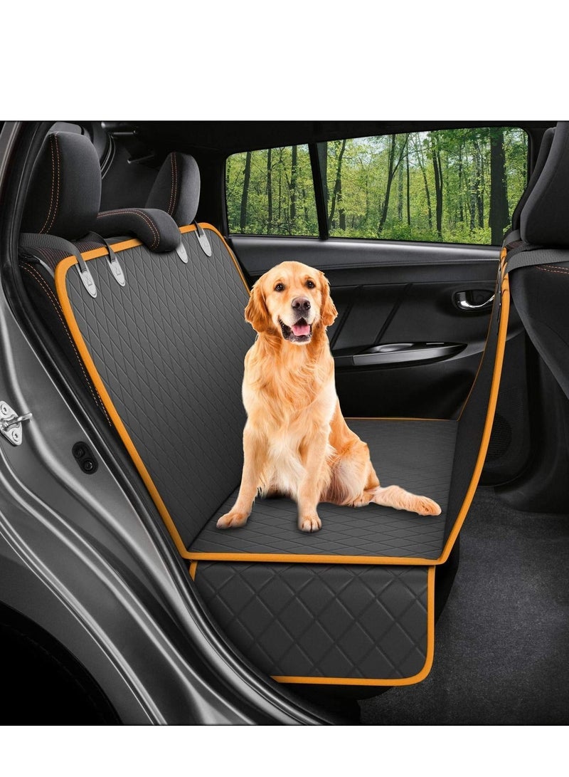 Dog Back-Seat Cover Protector Waterproof Scratchproof Nonslip Hammock for Dogs Backseat Protection Against Dirt and Pet Fur Durable Pets Seat Covers for All Cars Trucks SUVs (BlackOrange) - Image 1