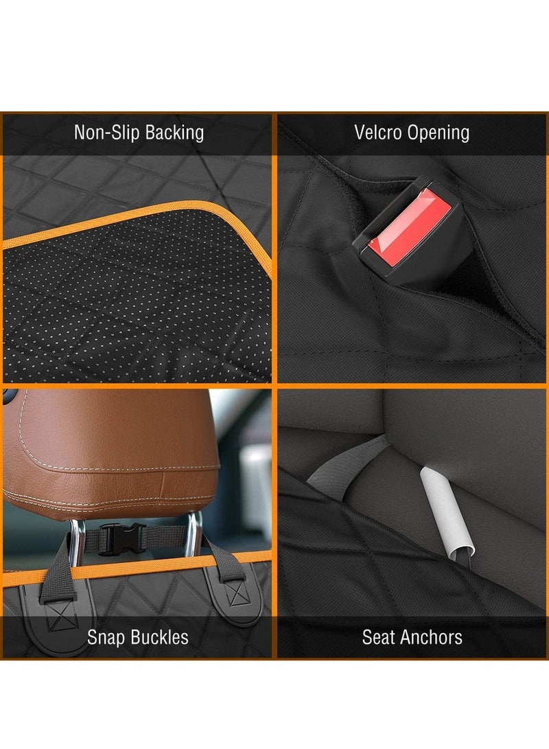 Dog Back-Seat Cover Protector Waterproof Scratchproof Nonslip Hammock for Dogs Backseat Protection Against Dirt and Pet Fur Durable Pets Seat Covers for All Cars Trucks SUVs (BlackOrange) - Image 5