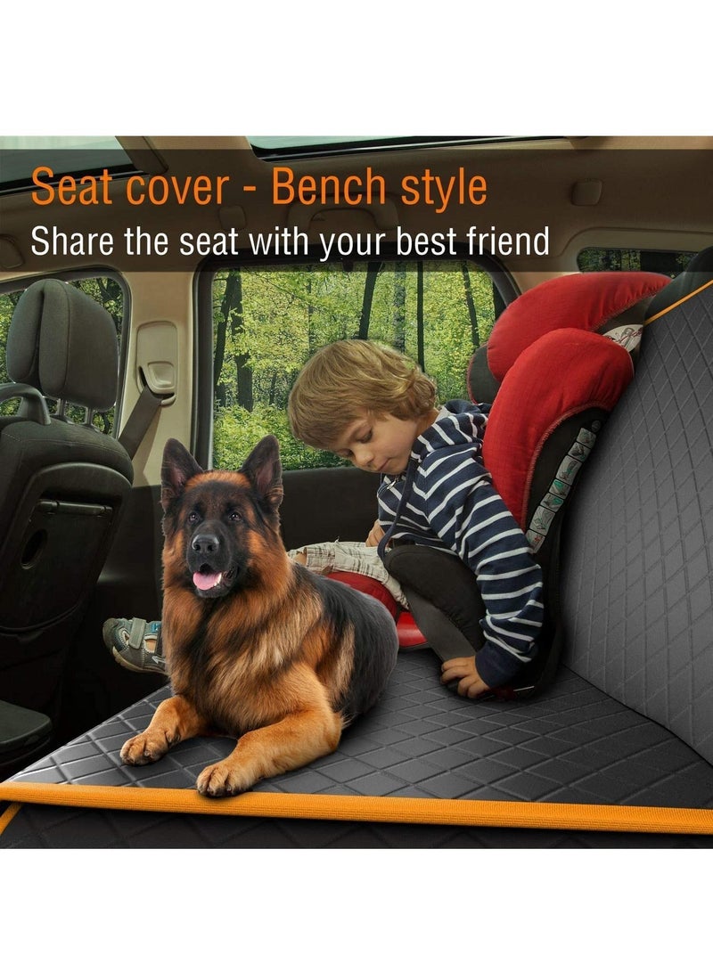 Dog Back-Seat Cover Protector Waterproof Scratchproof Nonslip Hammock for Dogs Backseat Protection Against Dirt and Pet Fur Durable Pets Seat Covers for All Cars Trucks SUVs (BlackOrange) - Image 3