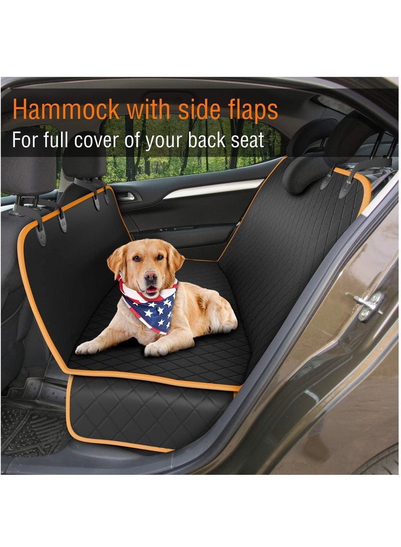 Dog Back-Seat Cover Protector Waterproof Scratchproof Nonslip Hammock for Dogs Backseat Protection Against Dirt and Pet Fur Durable Pets Seat Covers for All Cars Trucks SUVs (BlackOrange) - Image 2