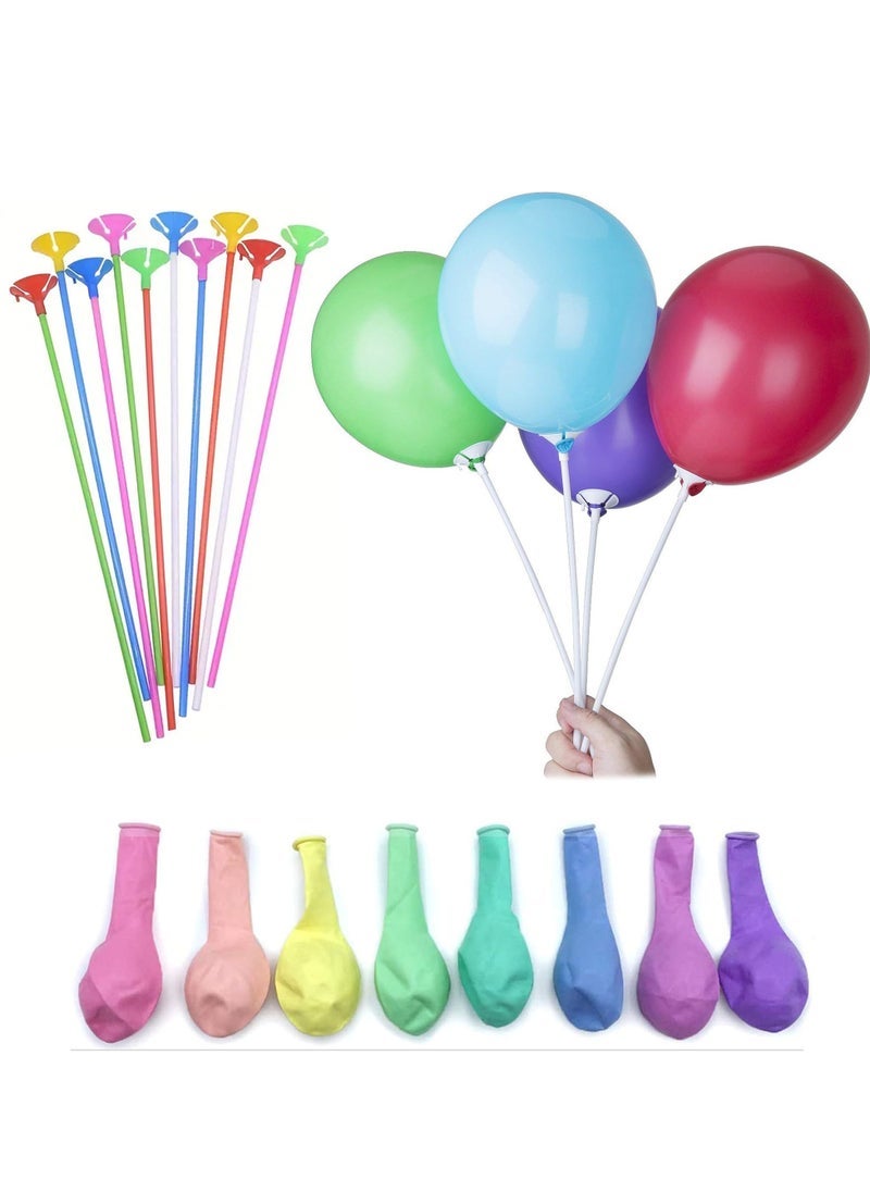 Reko 30 PCS Party Balloons,37Cm Balloon With Stick Holders Latex Balloon, Handheld Balloon - Multicolor - Image 1