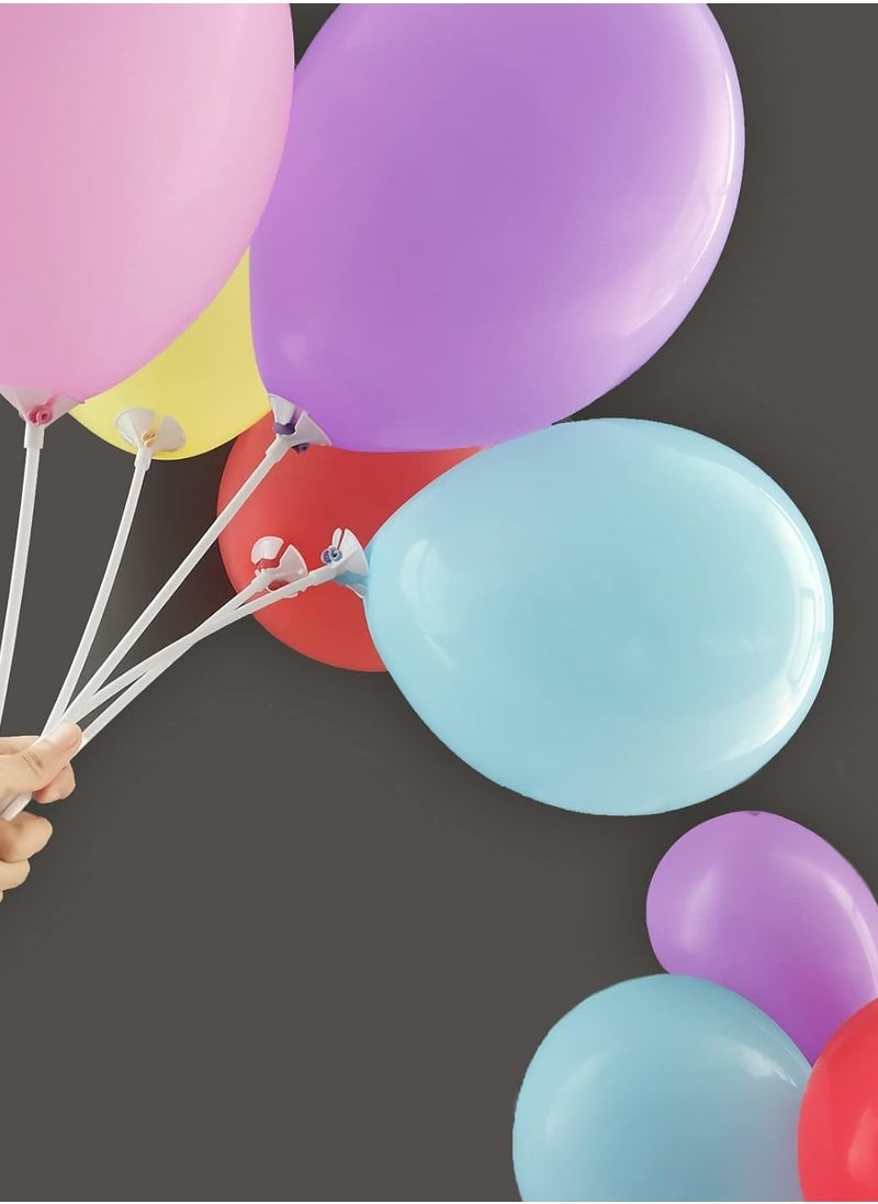 Reko 30 PCS Party Balloons,37Cm Balloon With Stick Holders Latex Balloon, Handheld Balloon - Multicolor - Image 2