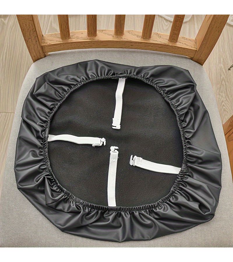 1pc Black Chair Cover Classic Style Multi Scene Use Removable Washable Seat Cushion Protector Simple Design Easy To Install Fit For Various Chair Types - Image 3