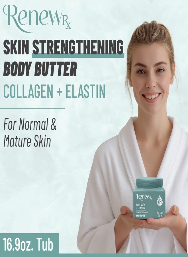 RENEW RX Collagen + Elastin Skin Strengthening Body Butter for Dry Skin - Hydrating & Firming Skin Care, Vegan Skincare, 16 oz - Image 3