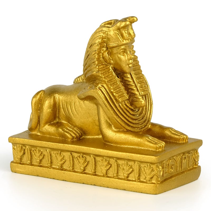TRANSGOOD Egyptian Sphinx Collectible Figurine 24 H Egypt Souvenirs Mini Resin Figurine for Home Desktop Decoration
