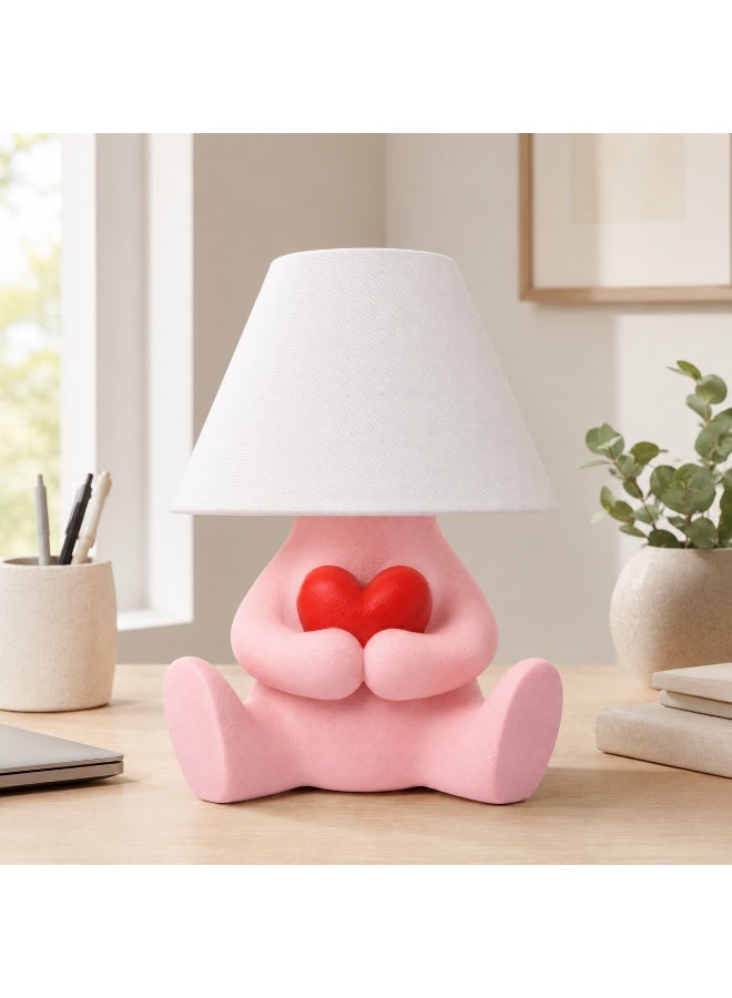 مصباح طاولة ديكوري LED لوبي إن لوف يعمل عبر USB بتصميم قلب وردي وأبيض وأحمر - Image 5