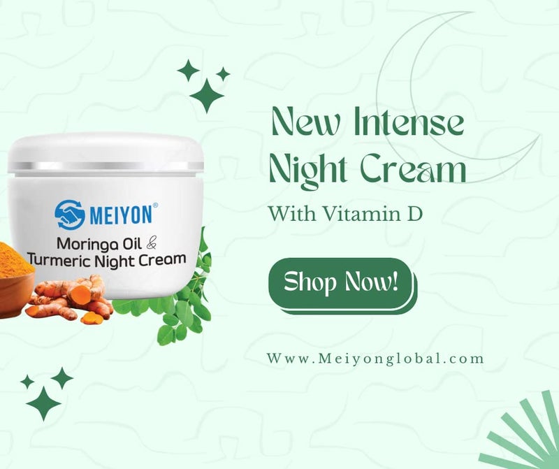 Meiyon Moringa Night Cream with Turmeric for Anti ageing Reduces Fine lines Dark spots 50g - Image 3
