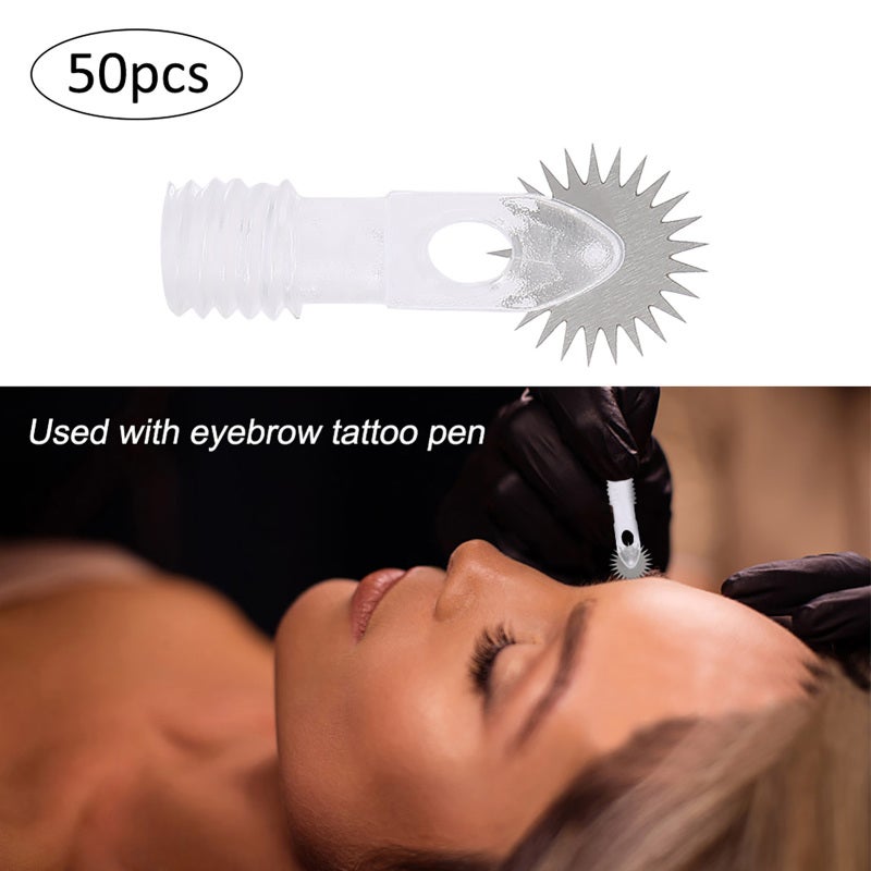 Microblading Needle Large Size Stainless Steel Noncorrosive Stable - Pigment Storage Fast Easy Coloring Sterile Gamma-Ray Disposable Tattoo Needle for Eyebrow Eyeliner Lip Tattoo Work - Image 1