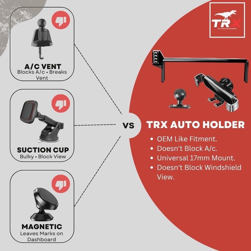TRX AUTO Phone Holder For Toyota Land Cruiser 300 2023-2026 | Toyota LC 300 Phone Holder | Screen Bracket | Compatible with Land Cruiser 300 (VXR GR Sport & GXR plus) Without USB Port - Image 4