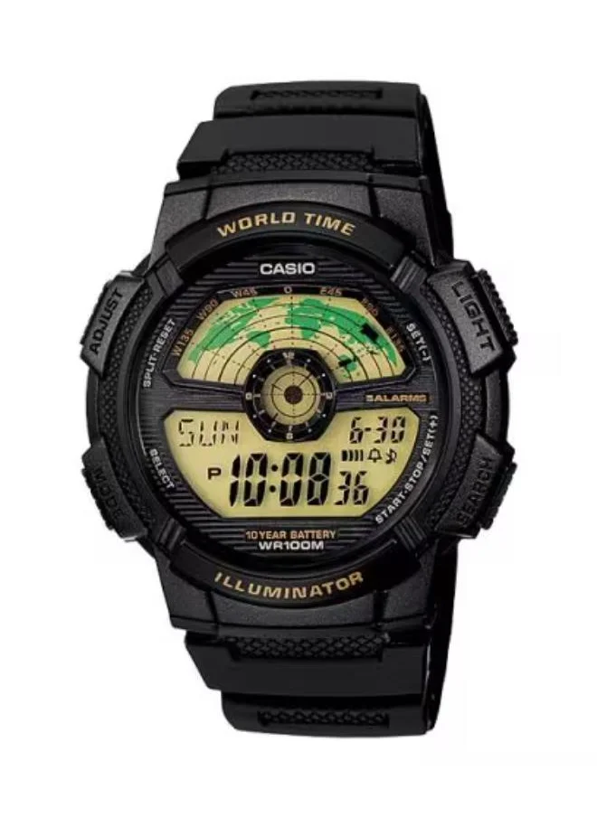 CASIO Men's Digital Display Watch With Black Resin Strap - AE-1100W-1B