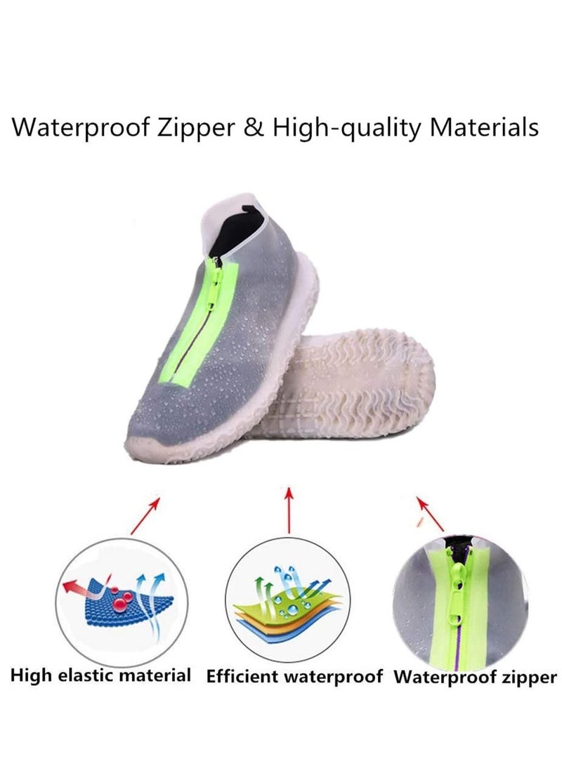 SYOSI أغطية أحذية مقاومة للماء أحذية مقاومة للانزلاق مقاومة للمطر غير قابلة للانزلاق وقابلة للغسل للرجال والنساء شفافة - Image 2