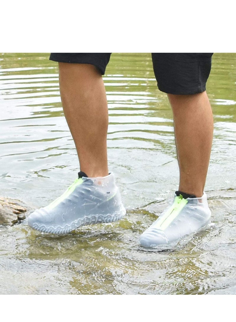SYOSI أغطية أحذية مقاومة للماء أحذية مقاومة للانزلاق مقاومة للمطر غير قابلة للانزلاق وقابلة للغسل للرجال والنساء شفافة - Image 4