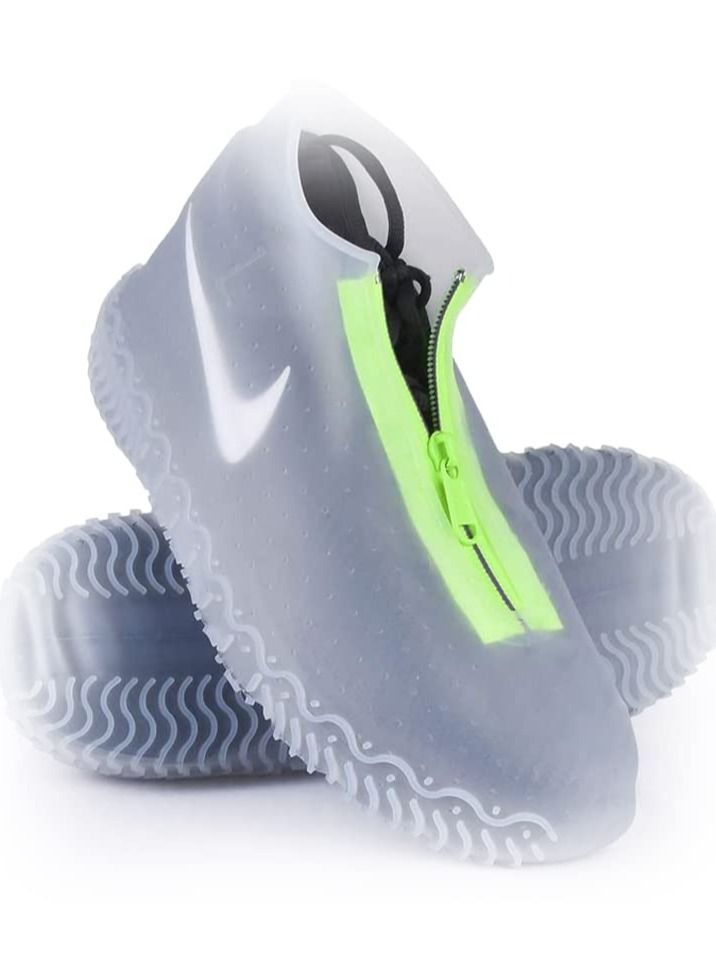 SYOSI أغطية أحذية مقاومة للماء أحذية مقاومة للانزلاق مقاومة للمطر غير قابلة للانزلاق وقابلة للغسل للرجال والنساء شفافة - Image 1