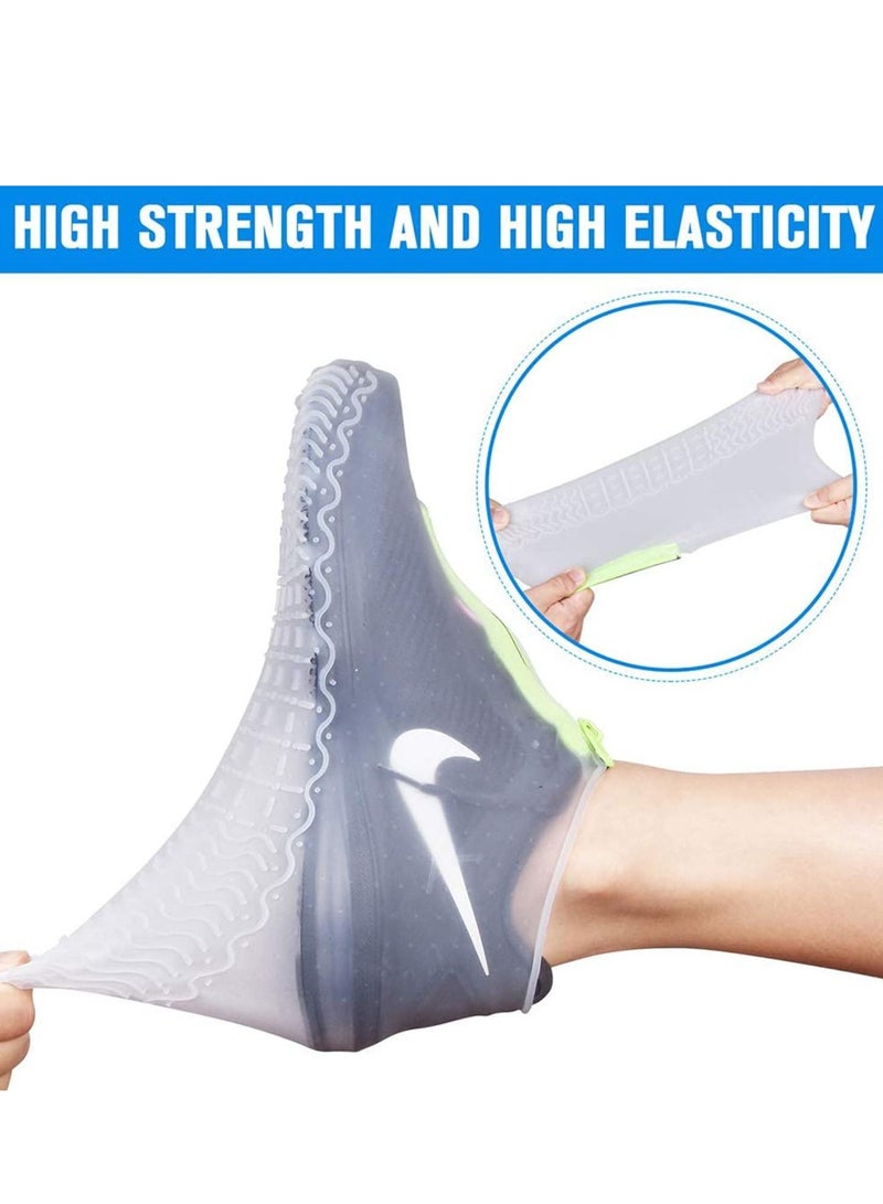 SYOSI أغطية أحذية مقاومة للماء أحذية مقاومة للانزلاق مقاومة للمطر غير قابلة للانزلاق وقابلة للغسل للرجال والنساء شفافة - Image 3