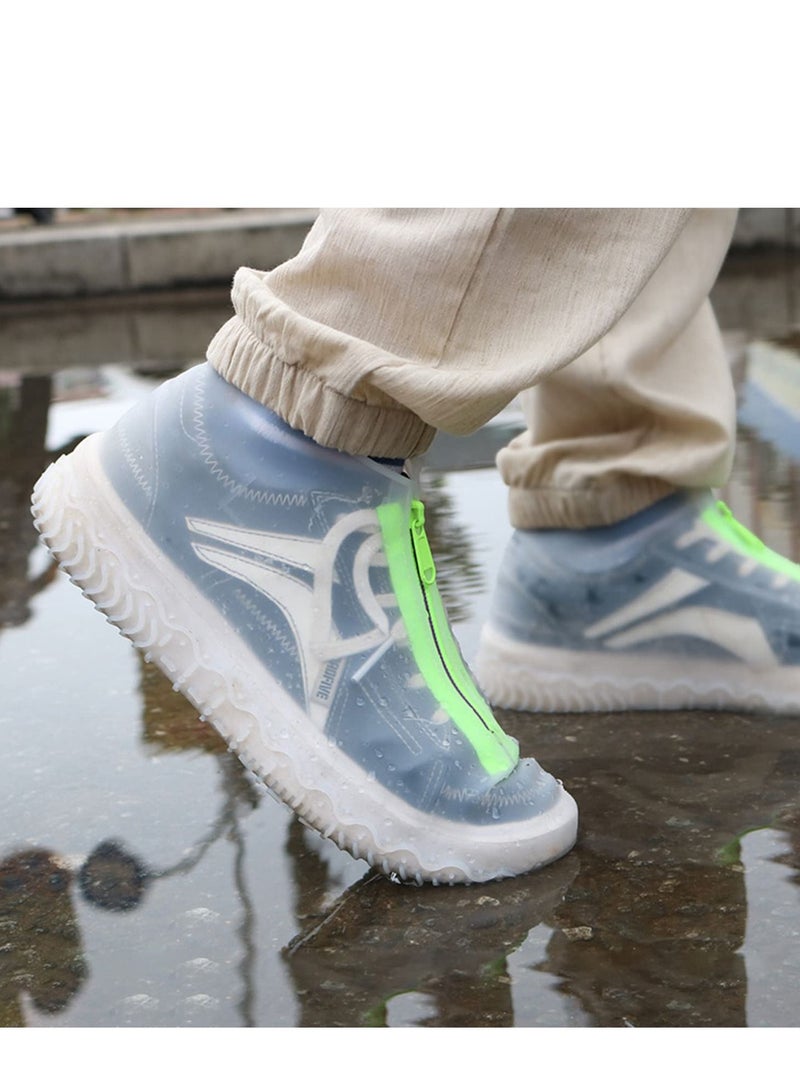SYOSI أغطية أحذية مقاومة للماء أحذية مقاومة للانزلاق مقاومة للمطر غير قابلة للانزلاق وقابلة للغسل للرجال والنساء شفافة - Image 5