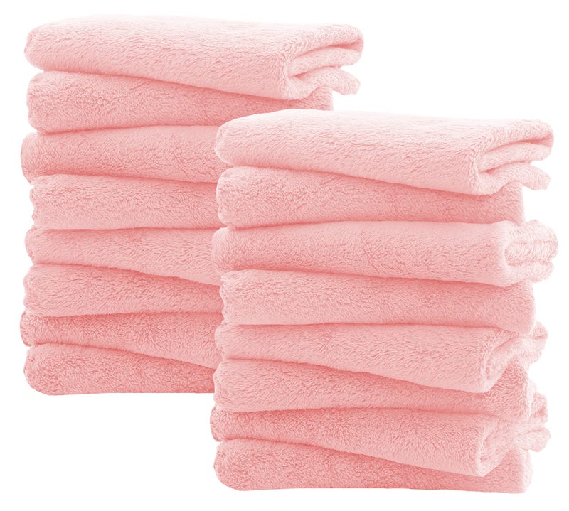 Spotted Play 16 Pack Burp Cloths for Baby 20 by 10 Ultra Absorbent Burping Cloth Newborn Towel Milk Spit Up Rags Burpy Cloths for Unisex Boy Girl Burp Cloths Set Pink