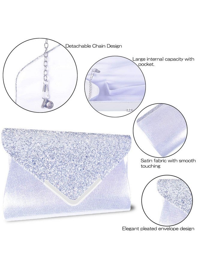 Rancco Women Evening Envelope Handbag Prom Sequin Clutch Purse Shoulder Cross Body Bag - Image 3