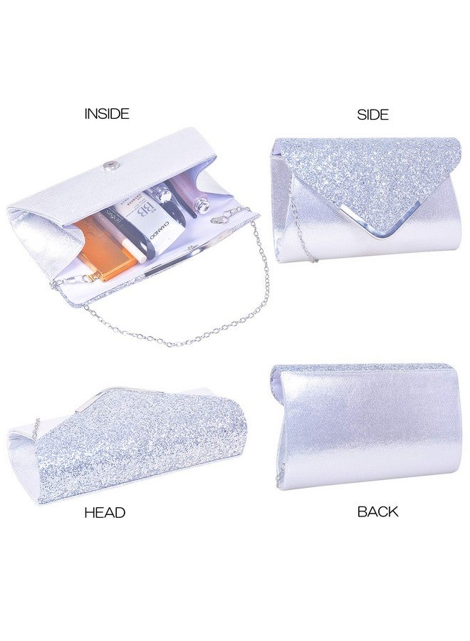 Rancco Women Evening Envelope Handbag Prom Sequin Clutch Purse Shoulder Cross Body Bag - Image 4