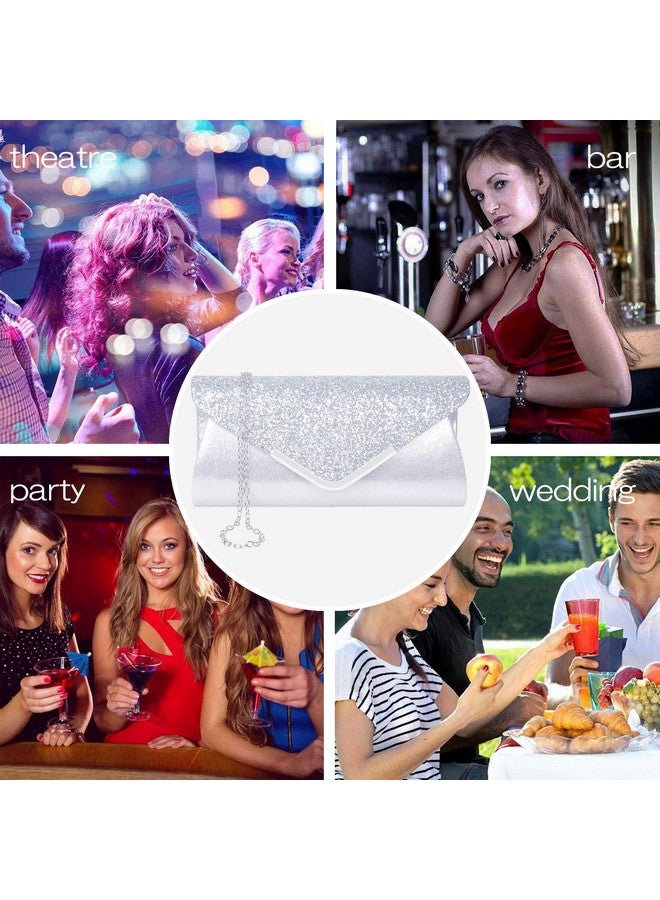 Rancco Women Evening Envelope Handbag Prom Sequin Clutch Purse Shoulder Cross Body Bag - Image 5