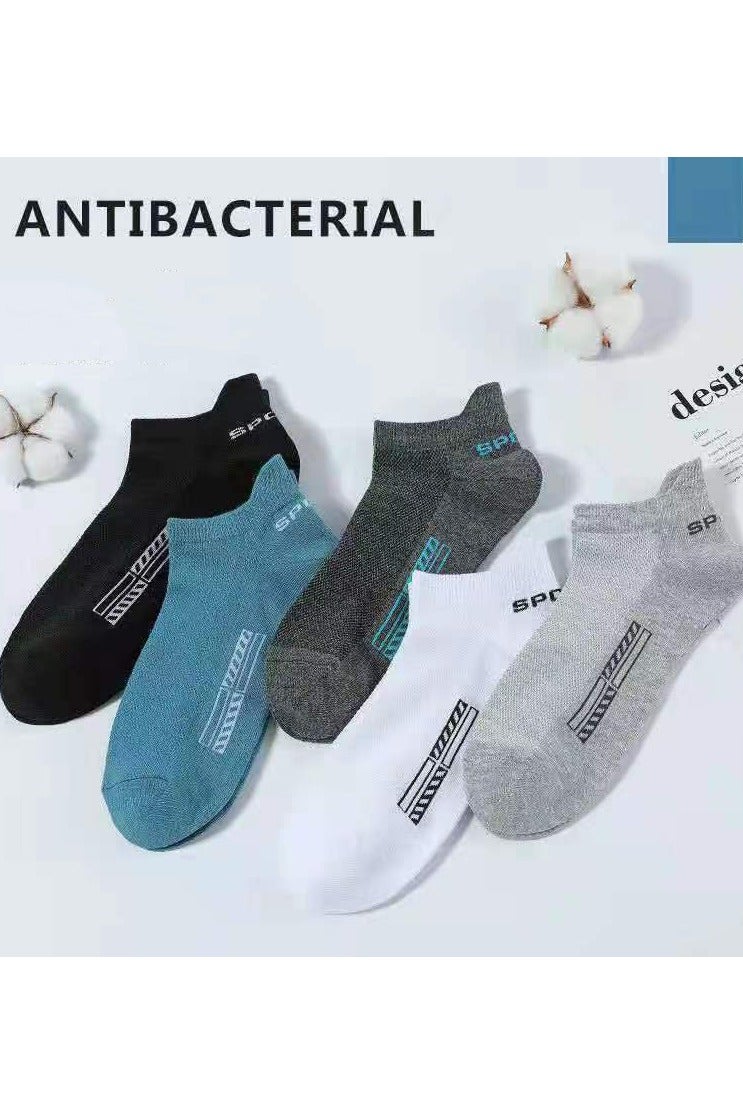 infino جوارب رياضية رجالية (5 عبوات) - قصة منخفضة ، ماصة للعرق ، مقاومة للرائحة ، راحة طوال الموسم - مثالية لأنماط الحياة النشطة والجري والملابس اليومية - Image 1