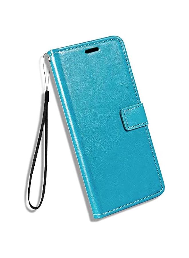 Premium PU Leather Flip Case with Card Holder and Kickstand for Tecno Spark Go 2022/Tecno Spark 8C (6.52)- Sky Blue - Image 1