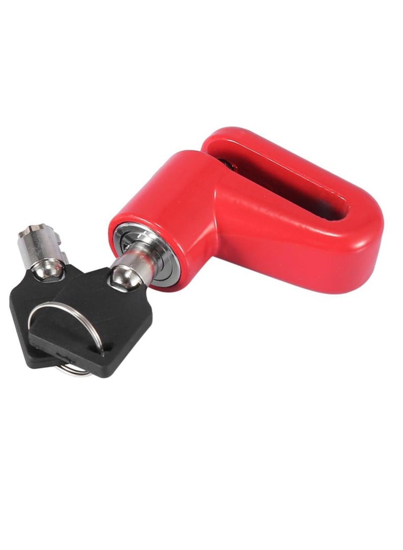 AROAQ Motorcycle Disc Brake Lock, Anti Theft Wheel Lock With Red Rope Kit, Aluminum Alloy Mountain Road Bike Tyre Lock, Small And Easy To Carry Motorcycle Lock For Theft Prevention, (Red) - Image 2