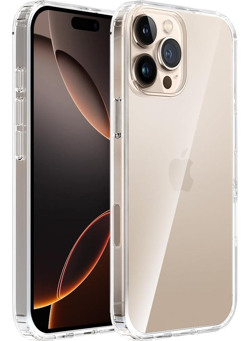 Crystal Clear Case for iPhone 16 Pro Max(6.9-Inch), [Anti-Yellowing] Hard Back Slim Shockproof Bumper Anti-Scratch, Suitable for Wireless Charging