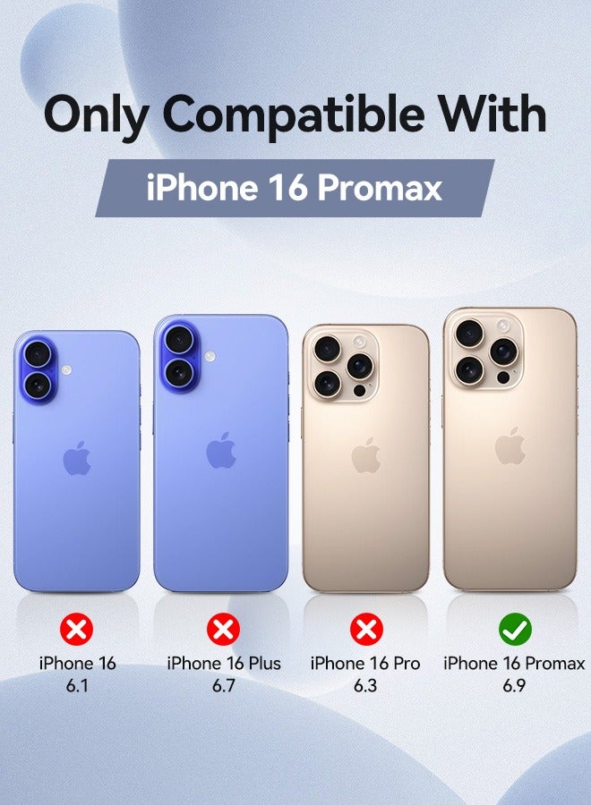 Crystal Clear Case for iPhone 16 Pro Max(6.9-Inch), [Anti-Yellowing] Hard Back Slim Shockproof Bumper Anti-Scratch, Suitable for Wireless Charging