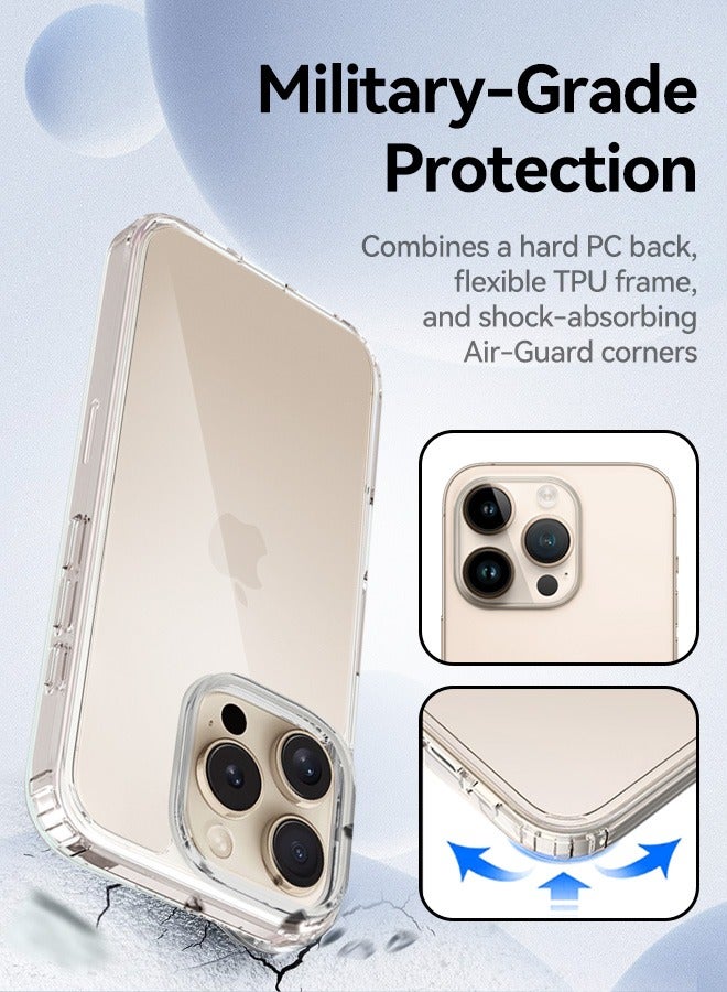 Crystal Clear Case for iPhone 16 Pro Max(6.9-Inch), [Anti-Yellowing] Hard Back Slim Shockproof Bumper Anti-Scratch, Suitable for Wireless Charging