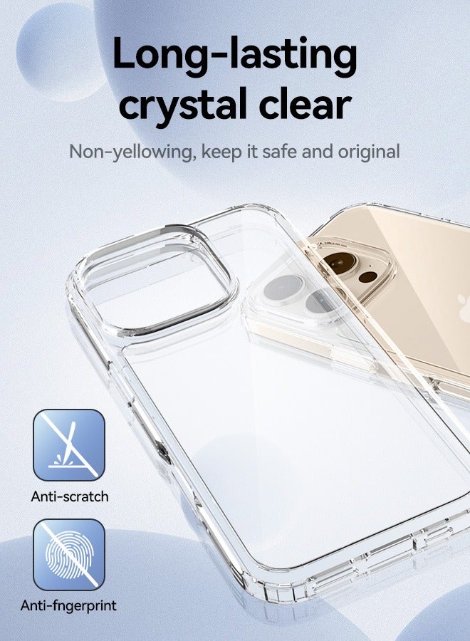 Crystal Clear Case for iPhone 16 Pro Max(6.9-Inch), [Anti-Yellowing] Hard Back Slim Shockproof Bumper Anti-Scratch, Suitable for Wireless Charging