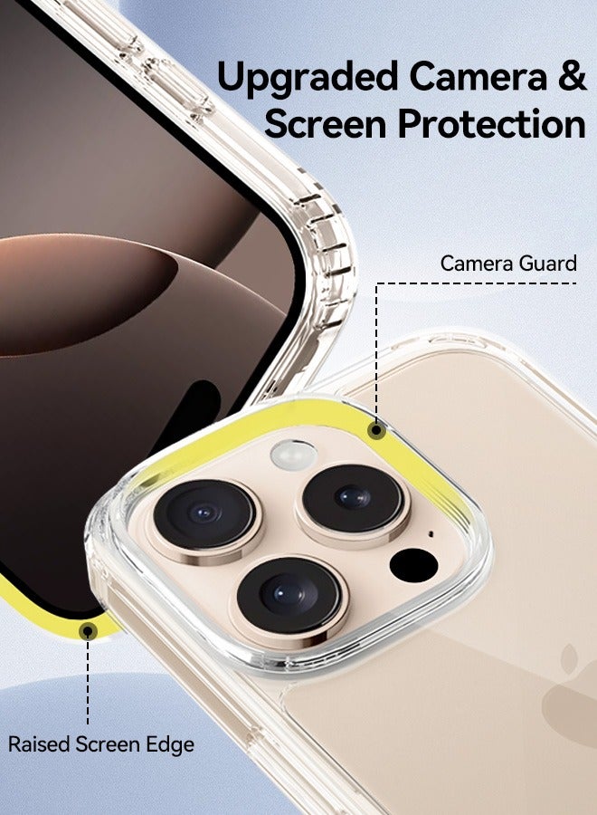 Crystal Clear Case for iPhone 16 Pro Max(6.9-Inch), [Anti-Yellowing] Hard Back Slim Shockproof Bumper Anti-Scratch, Suitable for Wireless Charging