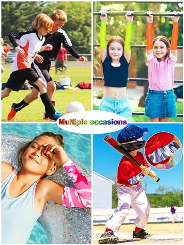 Mntrprko 16 Pairs Sports Arm Sleeves for Kids Basketball Baseball Arm Sleeves UV Sun Protection Cooling Arm Cover Sleeve (Classic Color, 3-6 Years) - Image 4