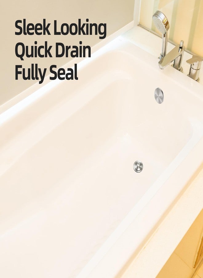Sogmeter Brushed Nickel Bathtub Drain, Hair Catcher and 2-Hole Overflow Faceplate, 11.5/16 UNC, Lift and Turn Bathtub Drain Replacement, Tub Drain Stopper - Image 5