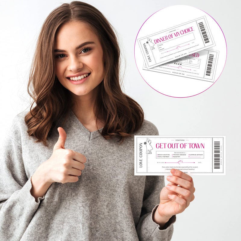 Zonon بطاقات قسائم حب زونون 20 قطعة للزوجين، الزوج، الزوجة، الصديق أو الصديقة هدية رومانسية للزفاف، الذكرى السنوية أو عيد الميلاد، 20 تصميم (أبيض) - Image 4