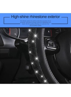 Diamond leather steering wheel cover with crystal rhinestones - Black  Silver - pzsku/ZA901B72F76D71E50E912Z/45/_/1703678846/17ab044b-eeff-45bf-8579-a10b6a9a696b