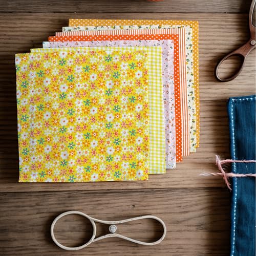 Litboom 42PCS Cotton Fabric Squares for Quilting-9.8x9.8 inches, Multi-Color Floral Prints, Red Pink Yellow Green Blue Purple - Image 5