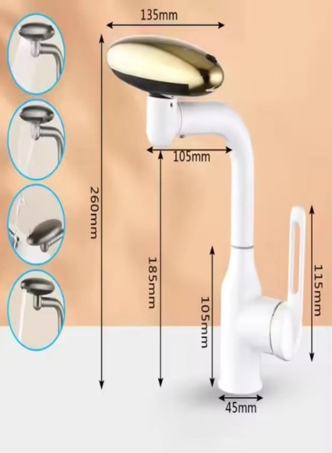 BWOGUE 4-in-1 Kitchen Tap, Pull-Down Faucet for Kitchens, Stainless Steel Faucet | Hot & Cold Mixer Tap with 4 Modes | Splash-Proof Extension Sprayer for Kitchen Sink, Bathroom Basin & Washbasin - Image 5