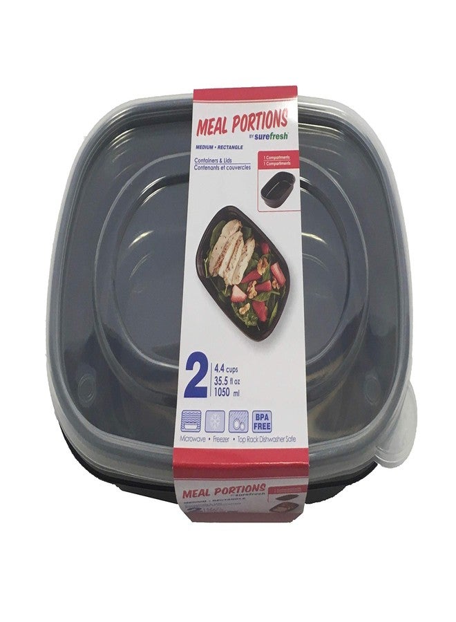 SureFresh Medium rectangle container & lid 4.4 cup (2-pack) - Image 1