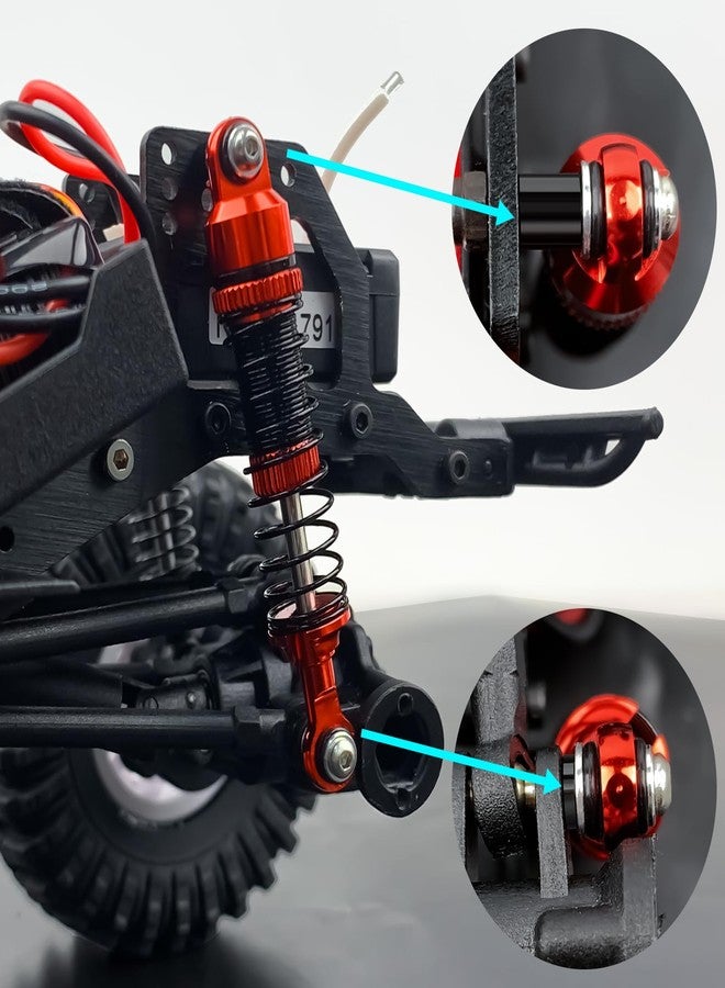 مجموعة ممتصات الصدمات QUE-T بطول 2.09 بوصة لسيارة Redcat Ascent18 1/18 RC Crawler، 4 قطع من ممتصات الصدمات المصنوعة من الألومنيوم (أحمر) - Image 4