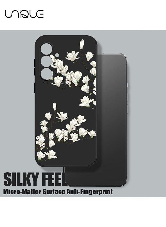 Unique Compatible with Samsung Galaxy A55 Case - Flowers Anti Slip Shockproof Flexibility Soft Silicone Protector Phone for Samsung Galaxy A55 Case - Black  - Image 5